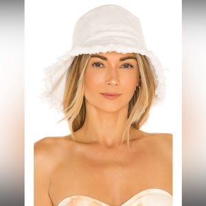 Abercrombie White Denim Bucket Hat